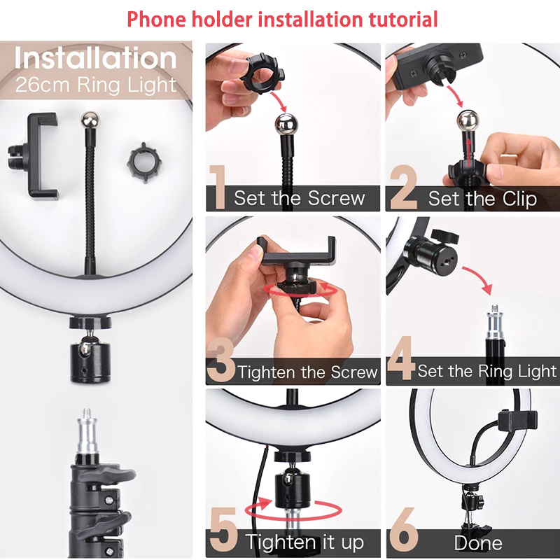 إضاءة حلقية للسيلفي بحجم 16/26 - مراجعة Photography Kit Pro وسعره