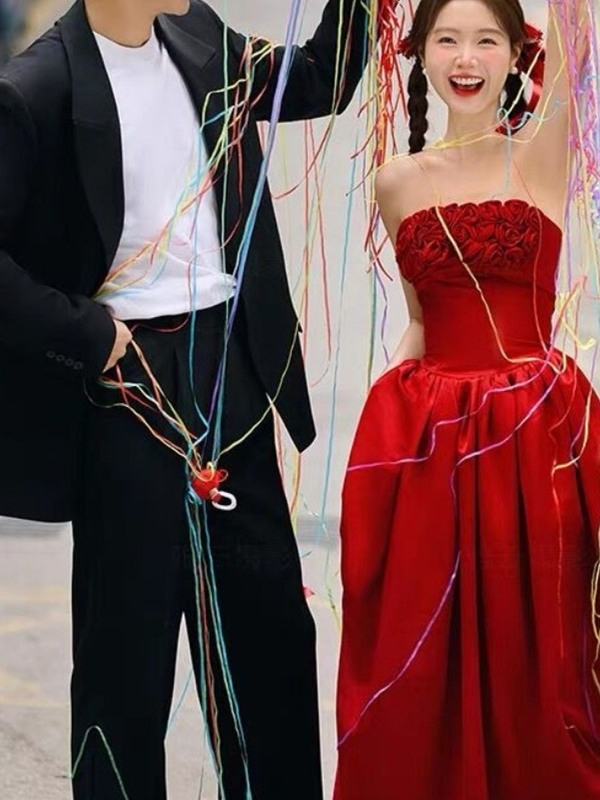 روب صباحي أحمر جديد 2025 بدون  - مراجعة Photography Outfit وسعره