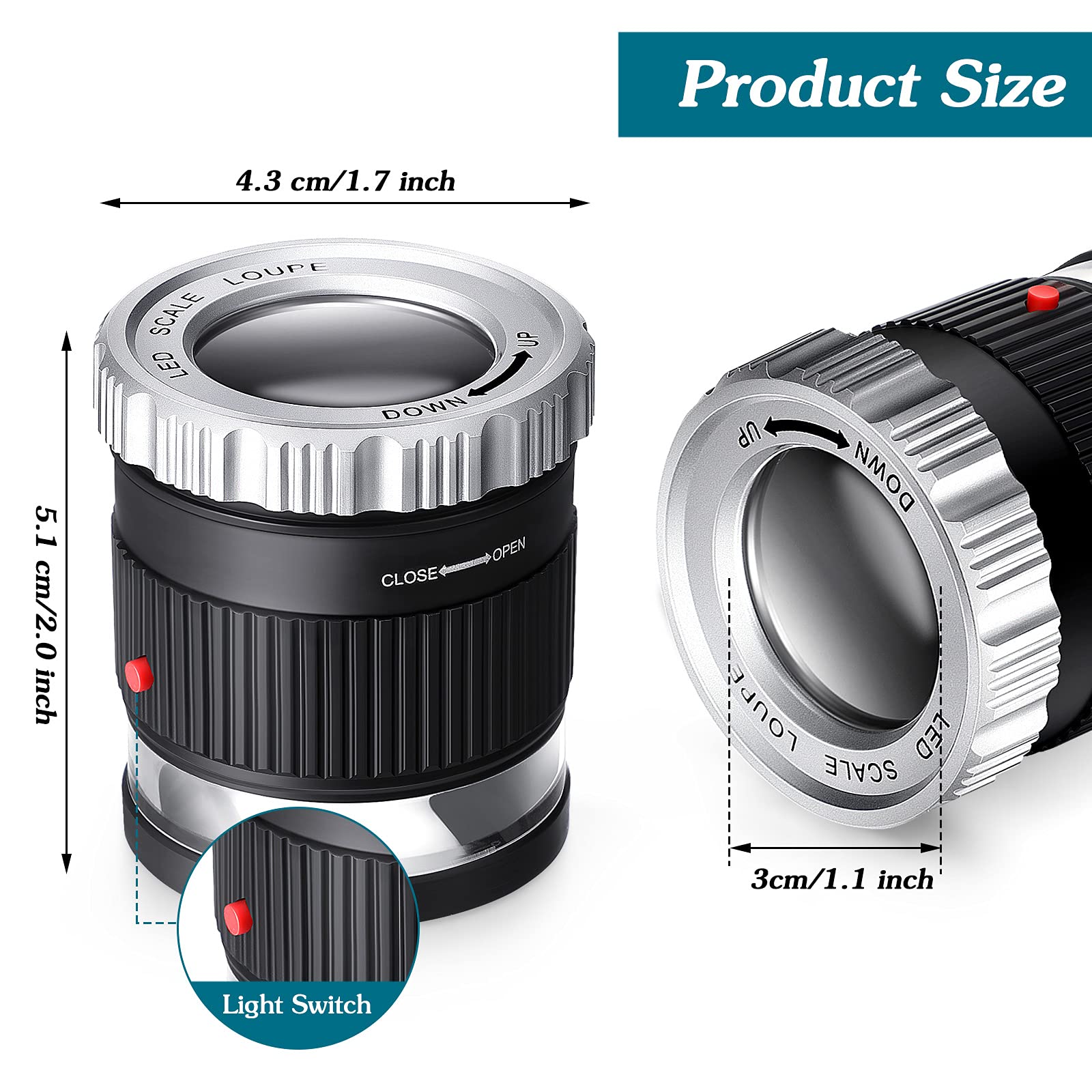 30X الجيب المكبر مع مقياس LED  - مراجعة Eye Piece Magnifier وسعره
